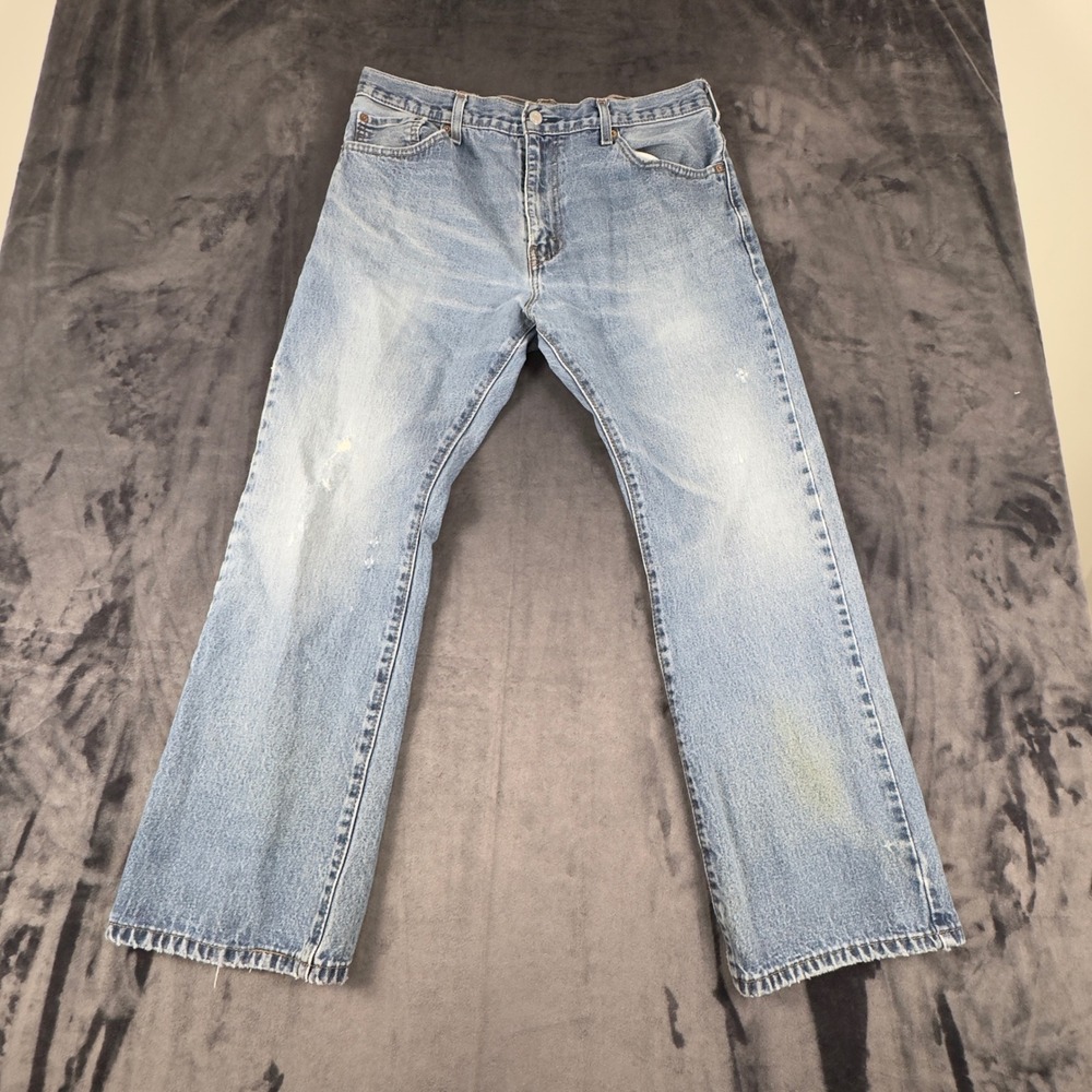 Levi's 505 Regular Fit Jeans Mens 35x30 Light Wash Straight Leg Denim 4343